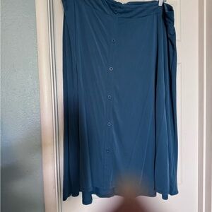 torrid Teal Button-Front Midi Skirt